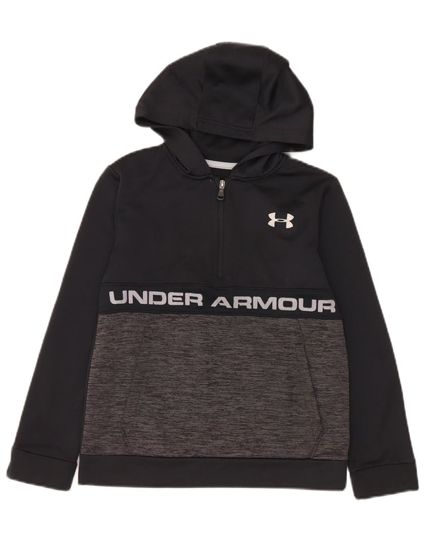 Under Armour Jungen-Kapuzenpullover mit Grafik, 9–10 Jahre, Mittelschwarz, Farbblock