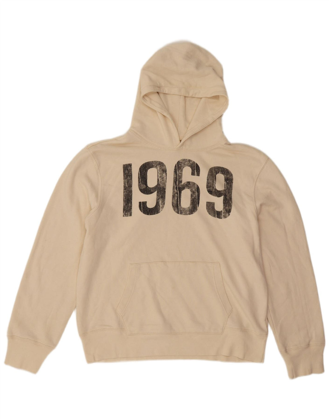 Gap Herren-Kapuzenpullover mit Grafik, groß, beige Baumwolle