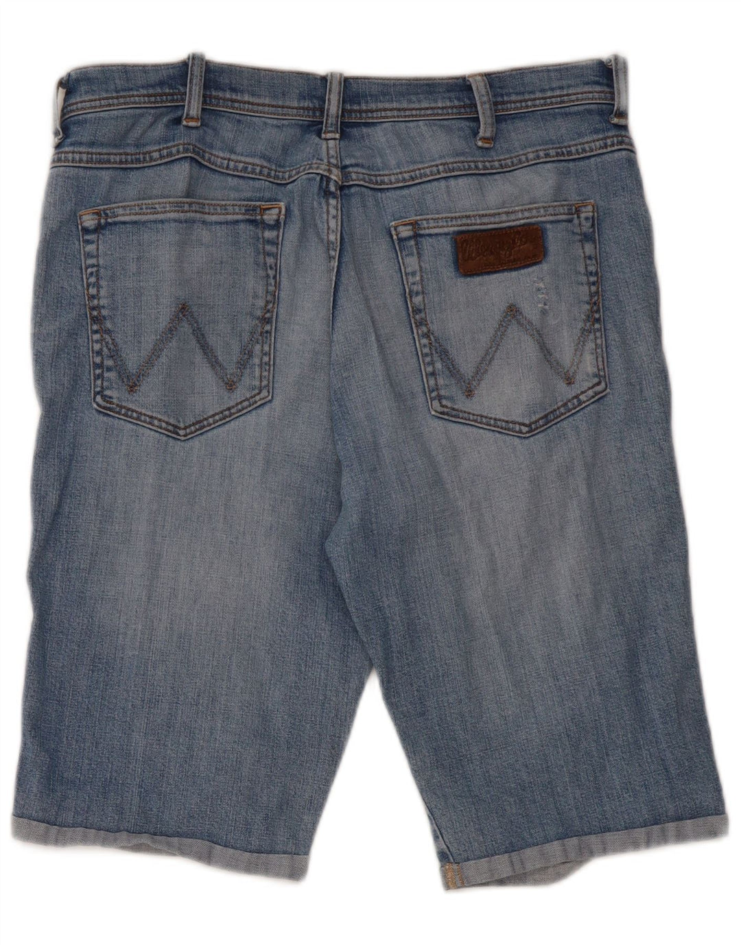 Wrangler Herren Distressed Denim Shorts W34 Große blaue Baumwolle