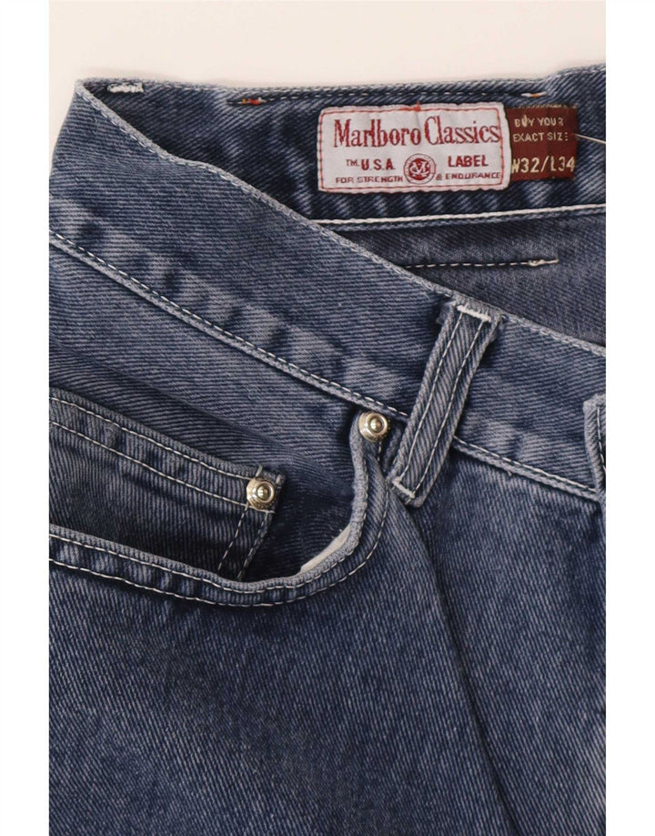 Marlboro Classics Herren Straight Jeans W32 L30 Blaue Baumwolle