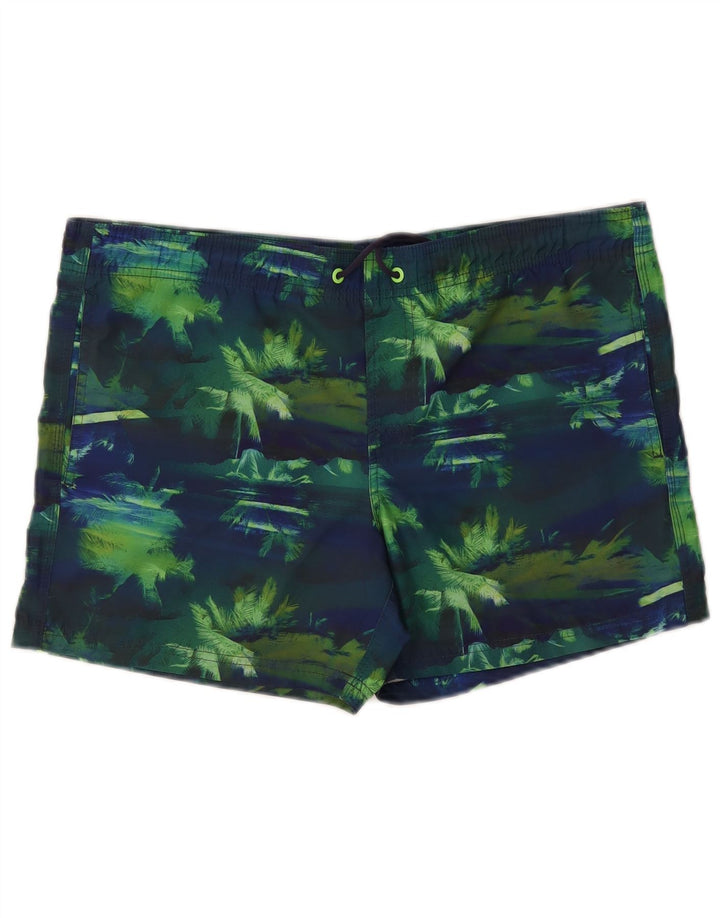 Sundek Herren-Badeshorts, mittelgroß, Marineblau, Farbblock-Polyester, hawaiianisch