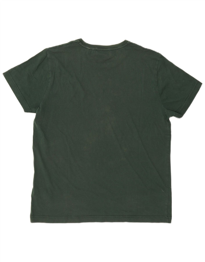 Gant Herren Grafik-T-Shirt-Oberteil, groß, grüne Baumwolle