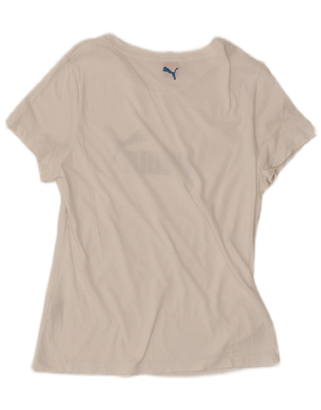Puma Damen Grafik T-Shirt Top UK 14 Large Weiß