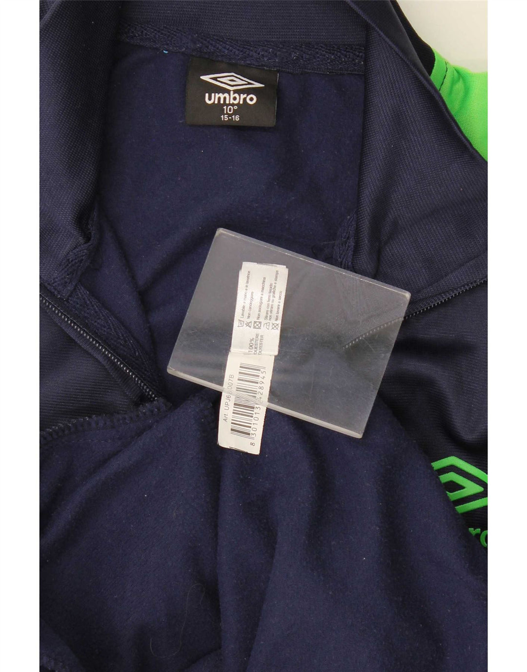 Lotto Jungen-Trainingsanzug-Top-Jacke, 15–16 Jahre, marineblaues Farbblock-Polyester