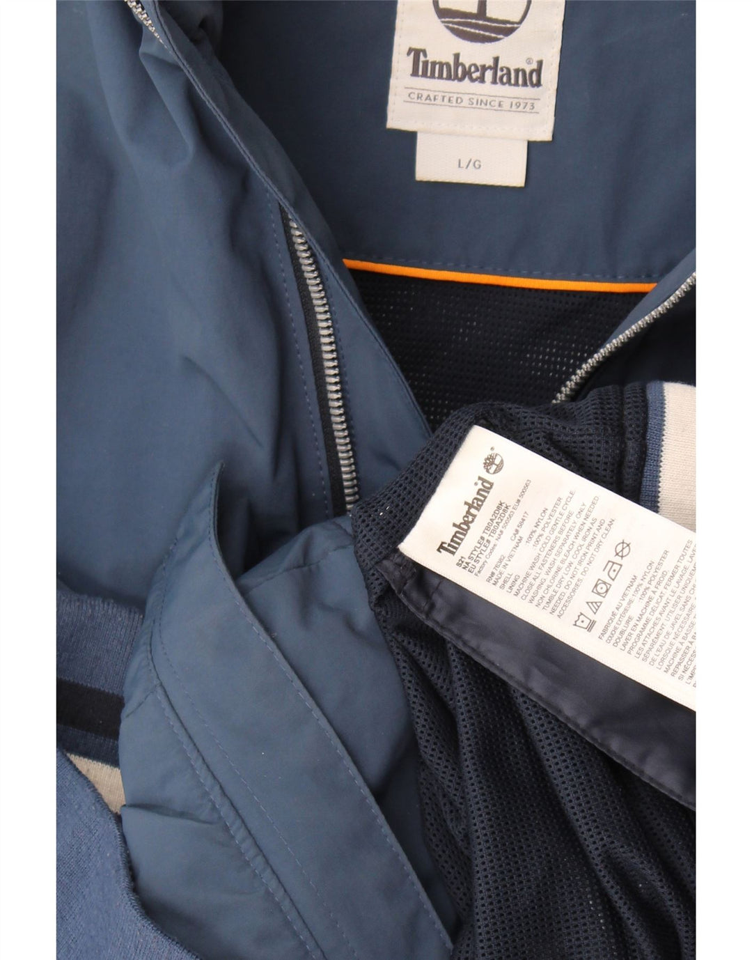 Timberland Herren-Bomberjacke, groß, marineblaues Nylon