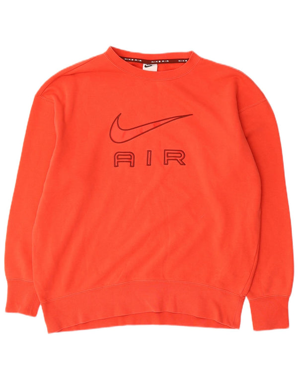 Nike Womens Graphic Oversized Sweatshirt Pullover UK 6 XS Orange Baumwolle
