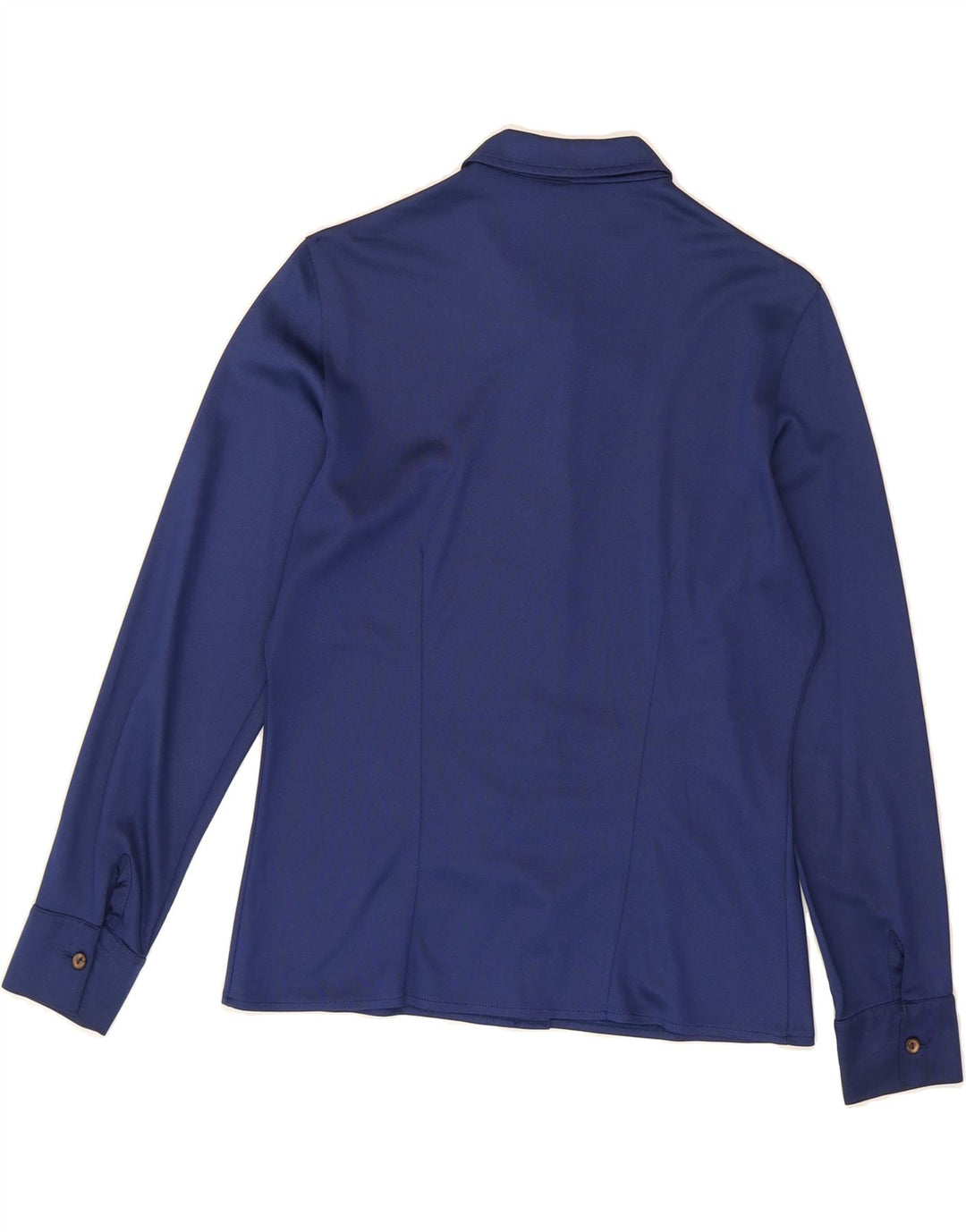 ST MICHAEL Womens Shirt UK 14 Medium Navy Blue Triacetate Vintage St Michael and Second-Hand St Michael from Messina Hembry 
