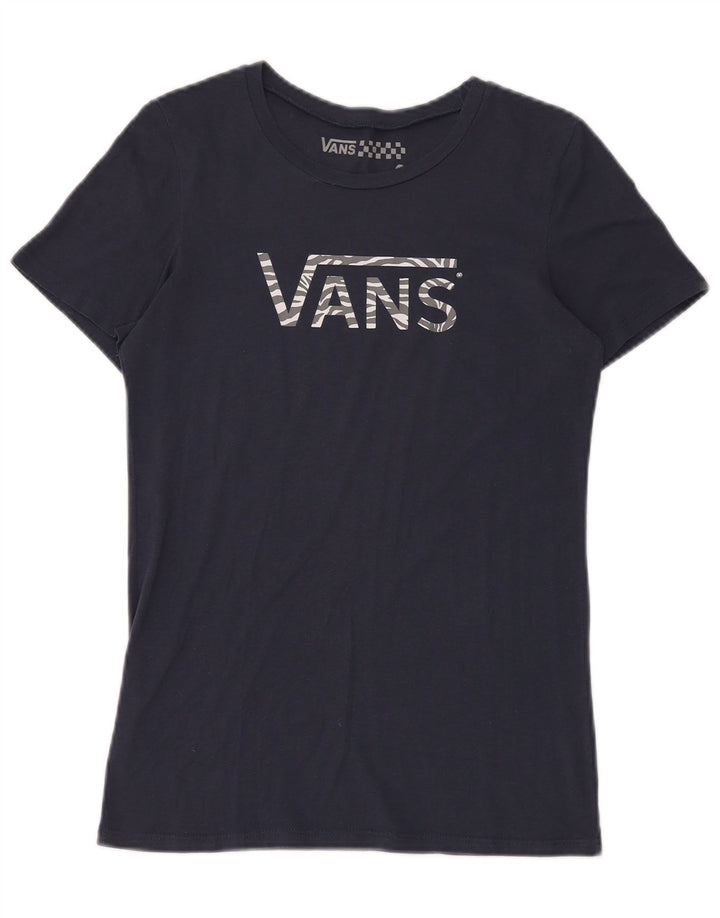 Vans Damen Grafik-T-Shirt-Oberteil UK 14 Large Marineblau