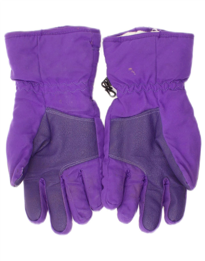 Vintage Damen Skihandschuhe mit Grafik, groß, lila