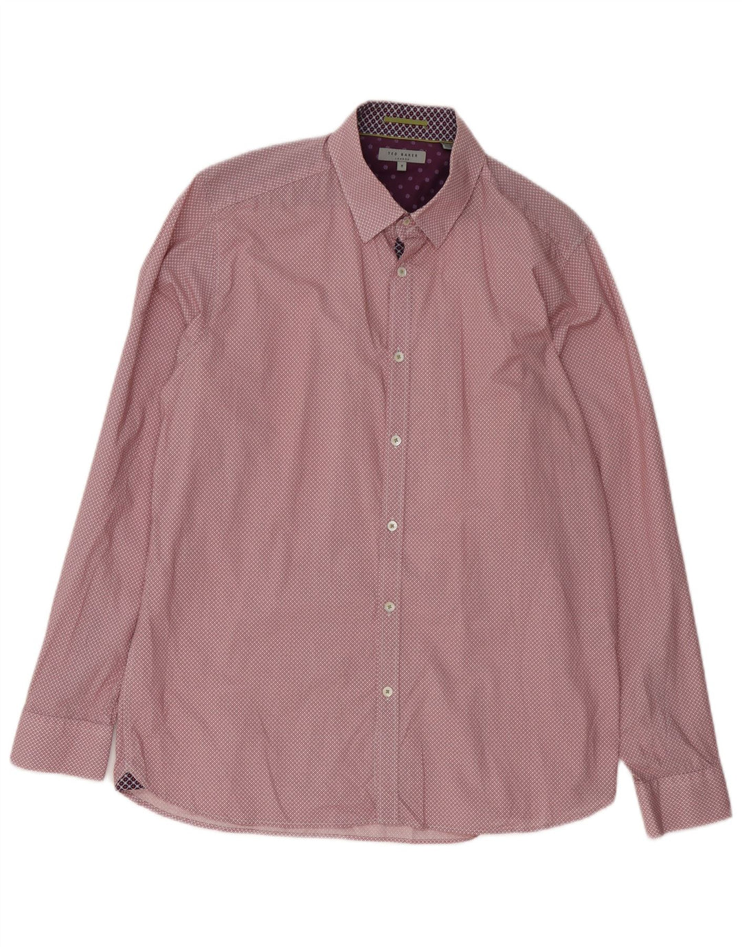 Ted Baker Herrenhemd Größe 5 XL, rote Baumwolle mit Blumenmuster