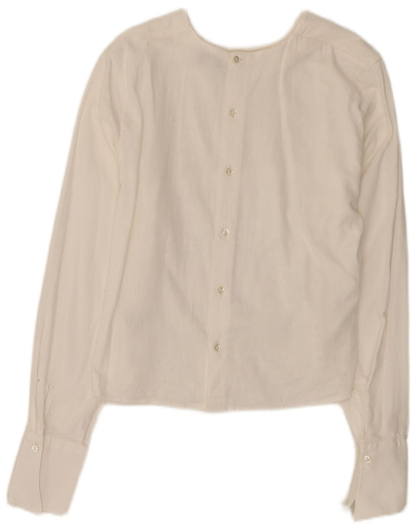 Enara Camicece Damen Spitzenhemdbluse UK 12 Mittelweiße Viskose