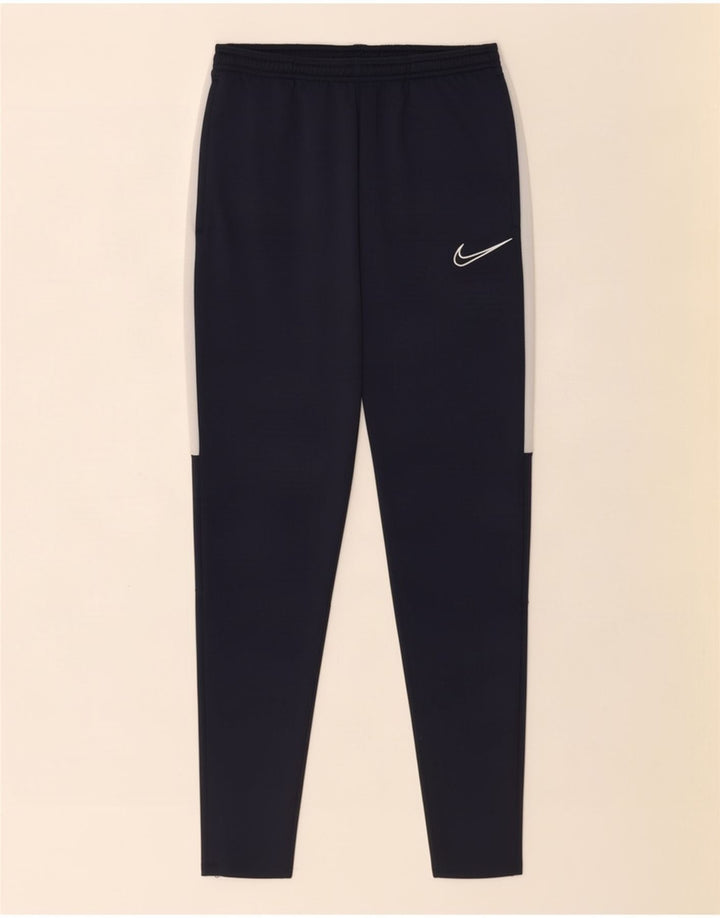 Nike Herren Dri Fit Trainingshose, Größe S, marineblaues Farbblock-Polyester