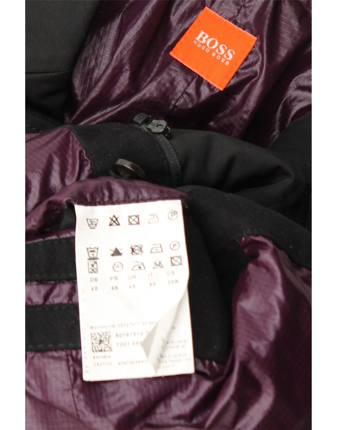 Hugo Boss Herren-Blazer mit 3 Knöpfen, IT 48, mittelschwarz, Baumwolle