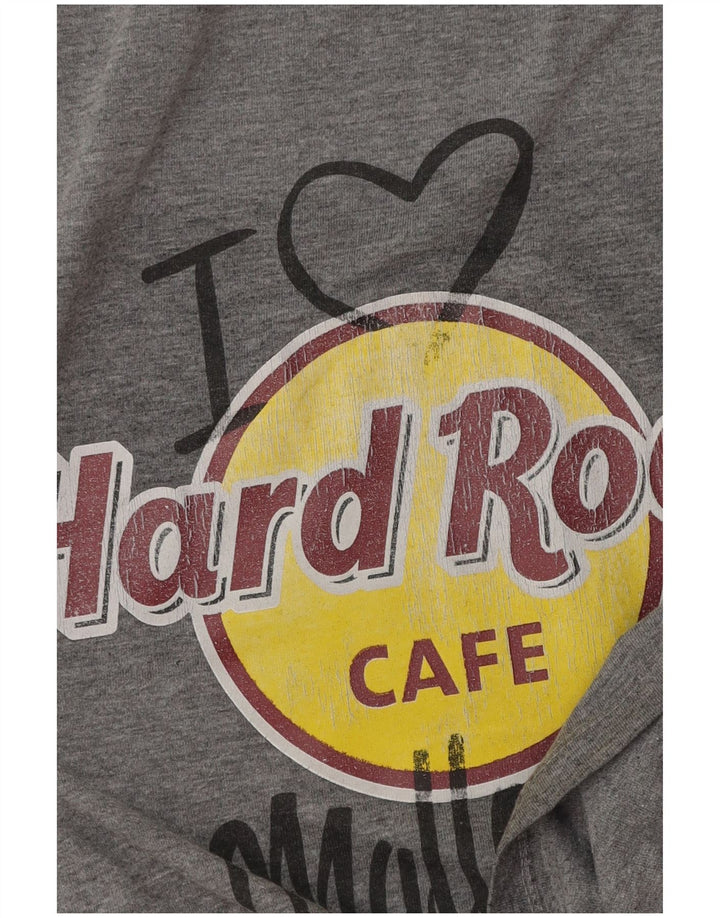 Hard Rock Cafe Damen Mallorca Graphic T-Shirt Top UK 14 Mittelgrau