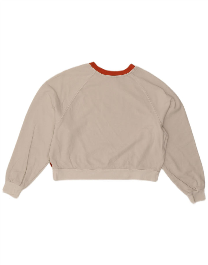 LEVI'S Damen-Sweatshirt mit übergroßem, bauchfreiem Grafikmotiv, Gr. 6, XS, Weiß