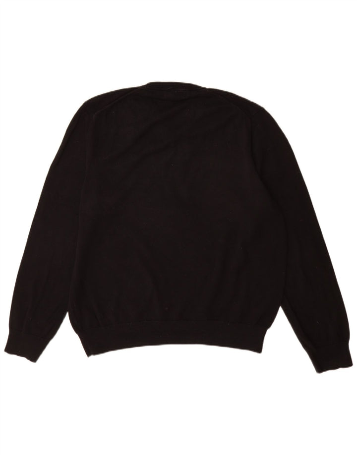 Marks & Spencer Herren-Pullover mit V-Ausschnitt, XL, schwarze Baumwolle