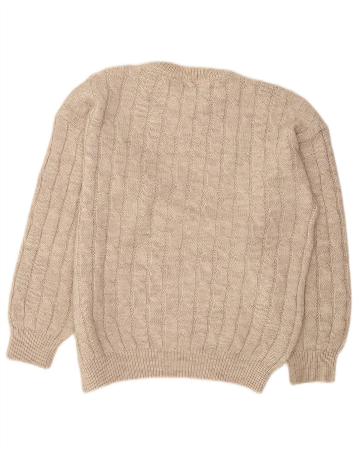 Supermaglia Herren-Pullover mit Rundhalsausschnitt, Größe L, Beige