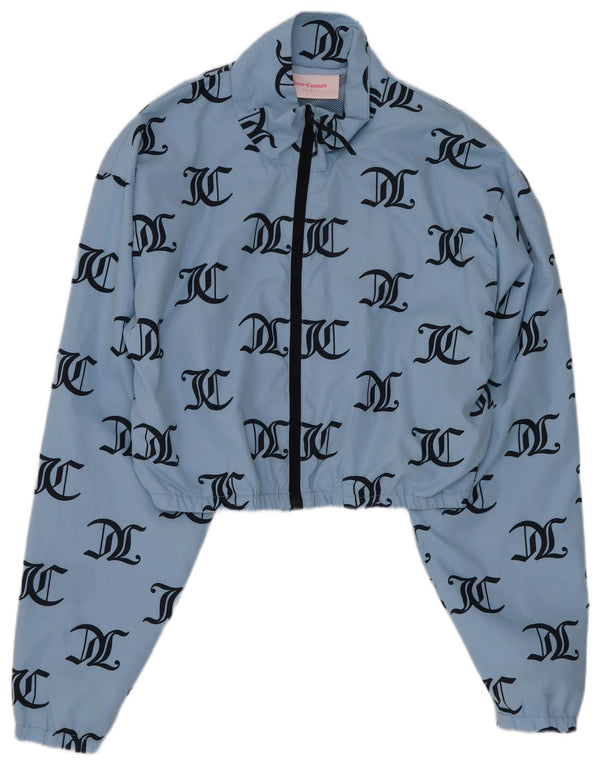Juicy Couture Damen Graphic Crop Trainingsanzug Top Jacke UK 14 Large Blau