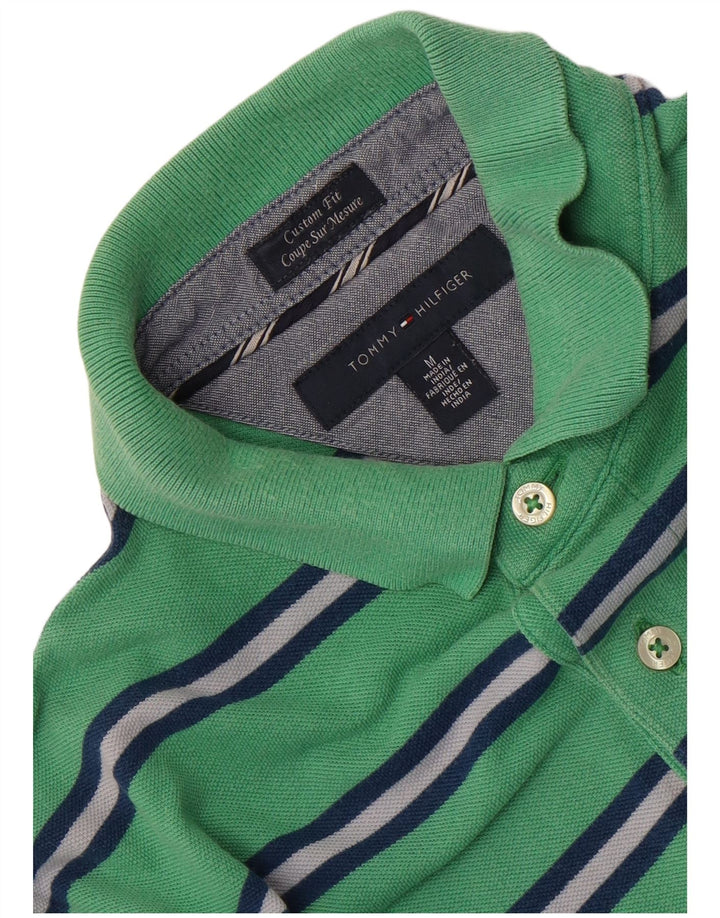 Tommy Hilfiger Herren-Poloshirt mit individueller Passform, mittelgrün gestreift