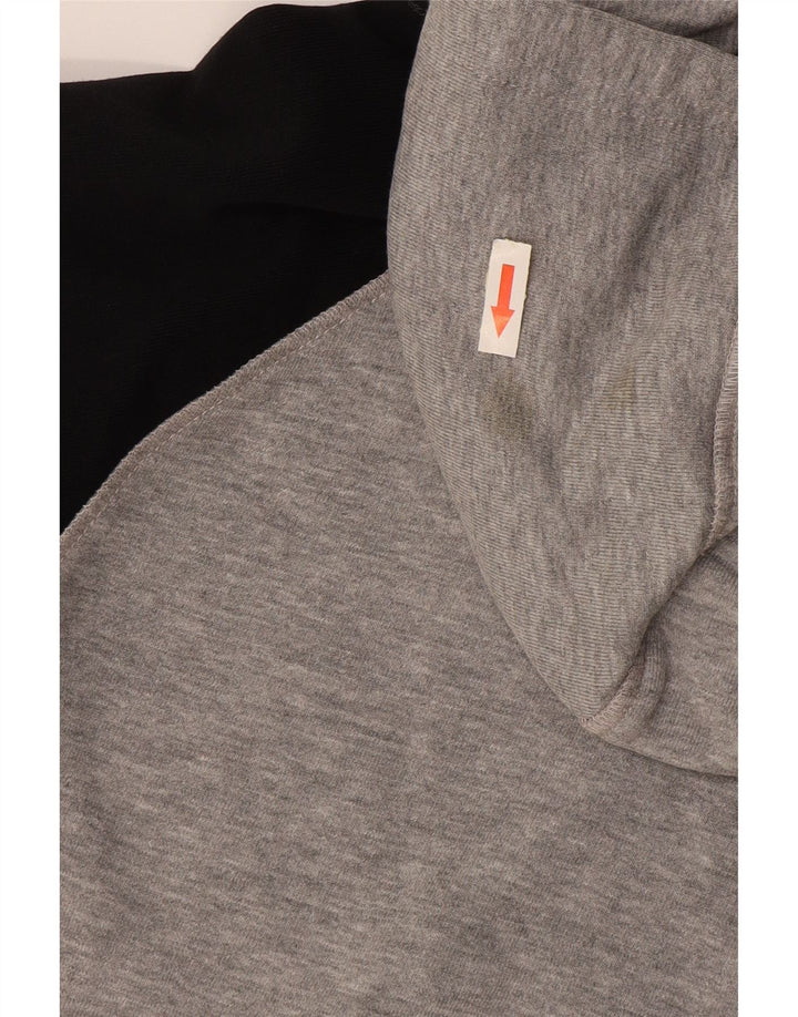 KAPPA Herren-Kapuzenpullover mit Reißverschluss, groß, Grau, Farbblock