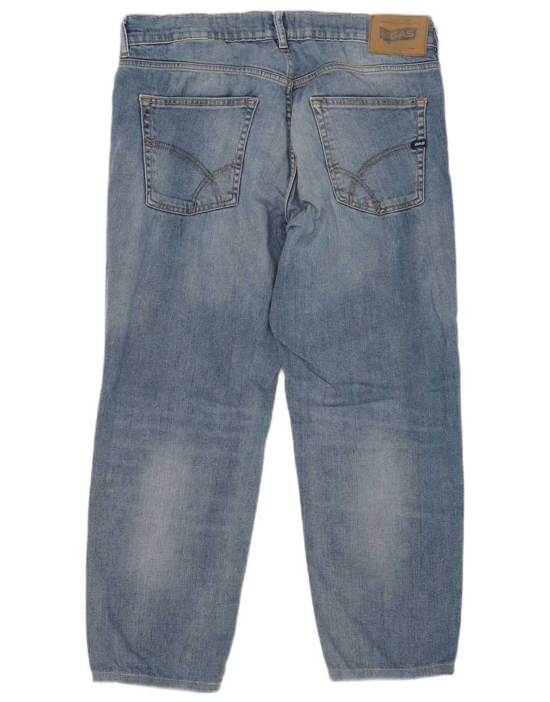 Gas Herren-Cropped-Jeans W33 L26 Blaue Baumwolle