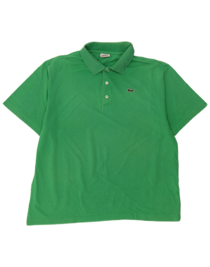 LACOSTE Herren Poloshirt Größe 7 2XL Grüne Baumwolle