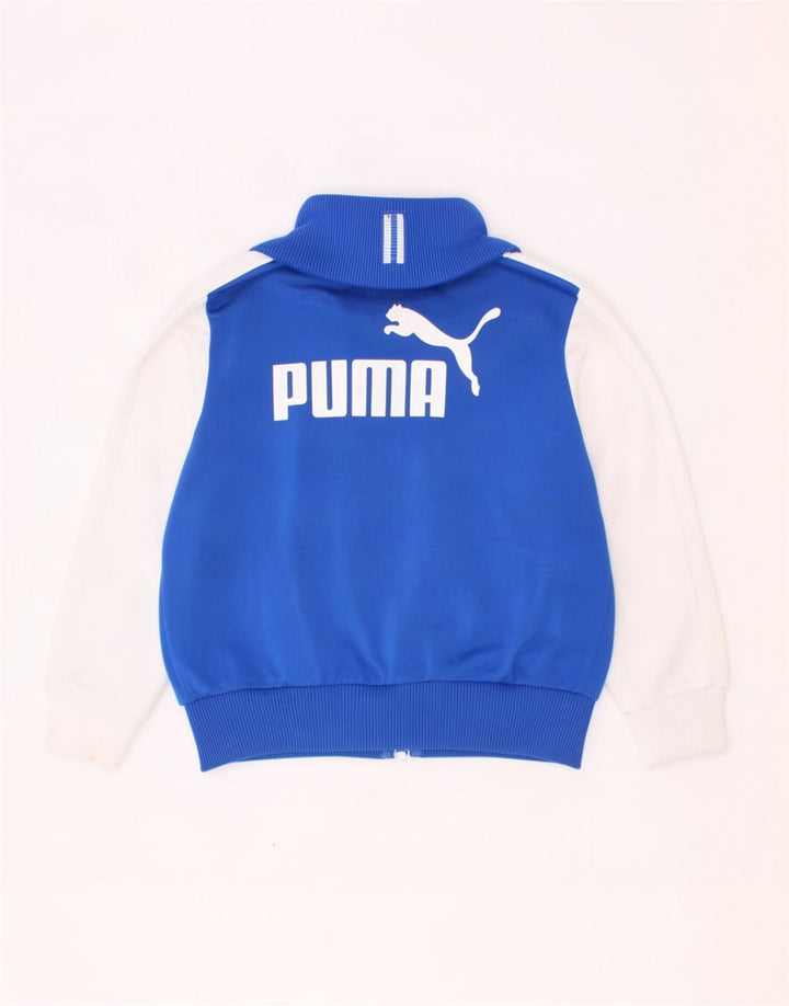 Puma Jungen Grafik-Trainingsanzug-Top-Jacke, 3–4 Jahre, blaues Farbblock-Polyester