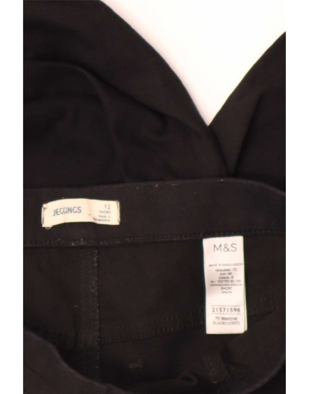 Marks & Spencer Damen Jegging-Jeans UK 12 Medium W30 L28 Schwarze Baumwolle