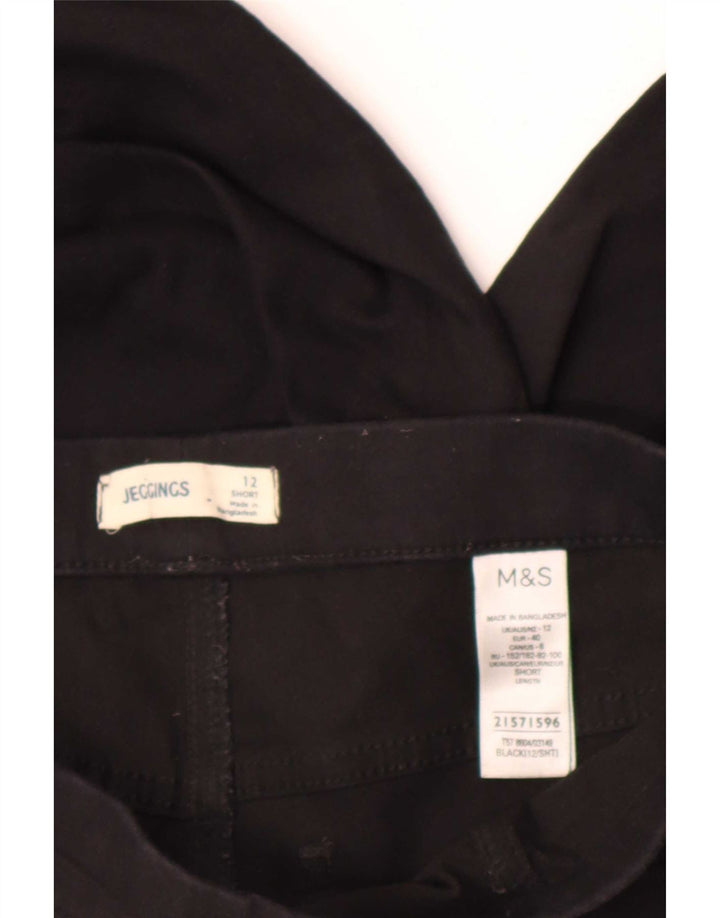 Marks & Spencer Damen Jegging-Jeans UK 12 Medium W30 L28 Schwarze Baumwolle