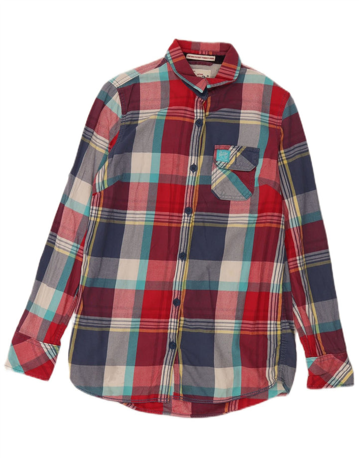 Superdry Damen-Flanellhemd, UK 10, Größe S, mehrfarbig, kariert, Baumwolle