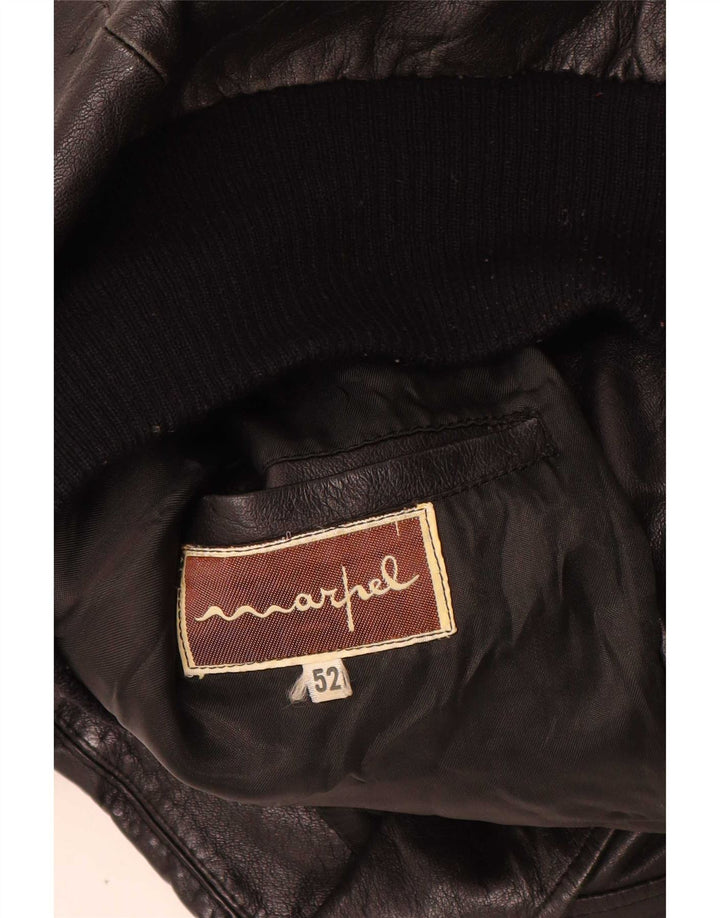 Marpel Herren Lederjacke IT 52 XL Schwarz