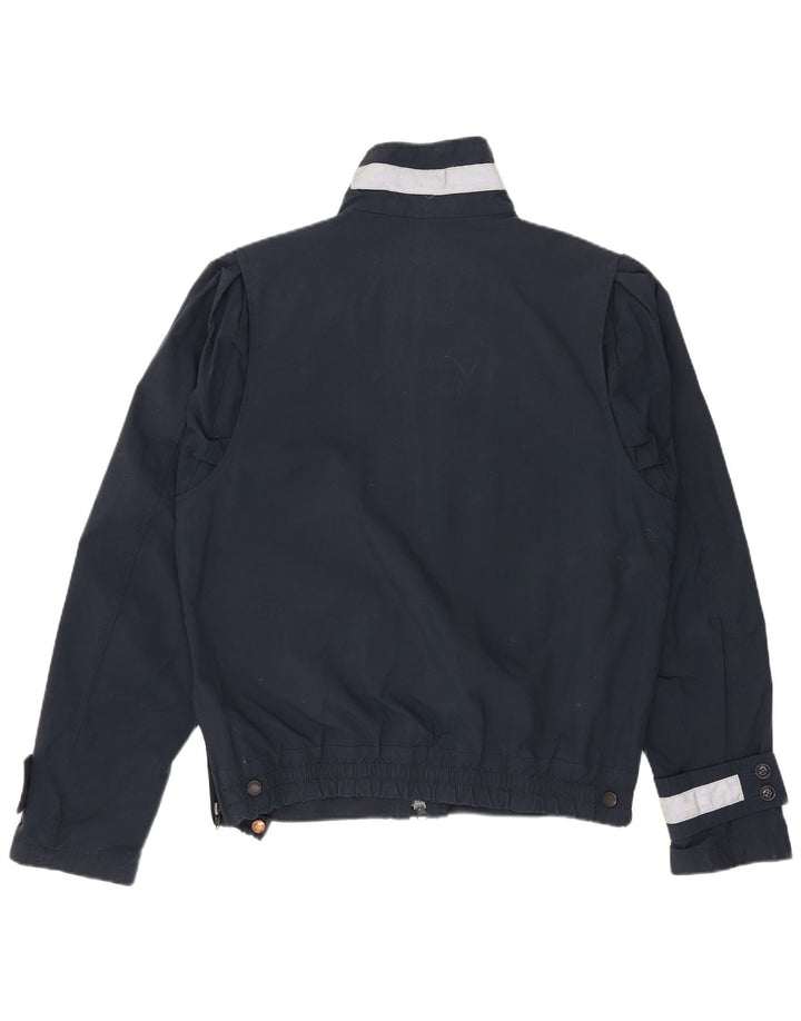 Blauer Herren Bomberjacke UK 36 Small Marineblau Farbblock