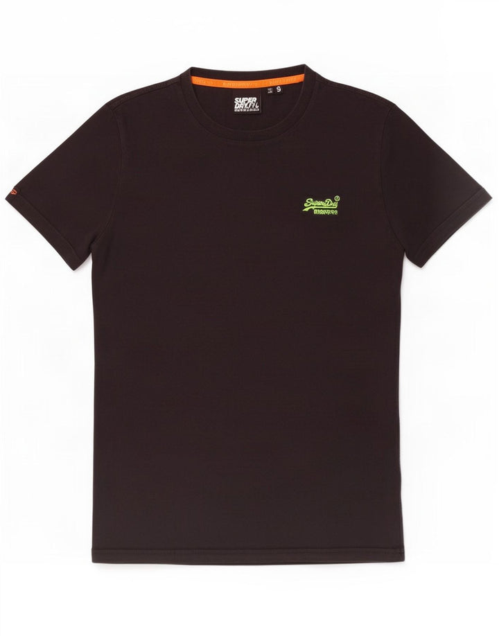 Superdry Herren T-Shirt Top Small aus schwarzer Baumwolle