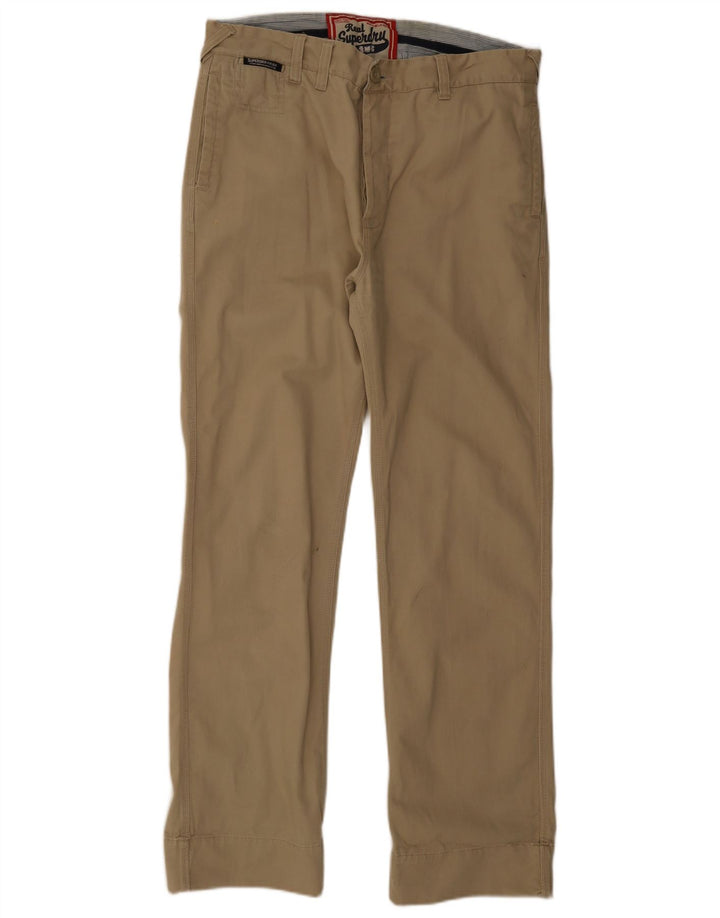 Superdry Herren gerade Chinohose W34 L32 Beige