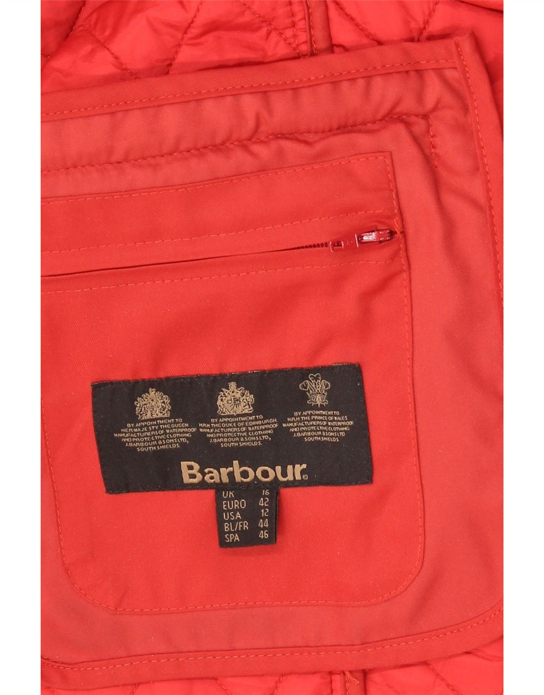 Barbour Damen Steppjacke UK 16 Large Rot Polyamid