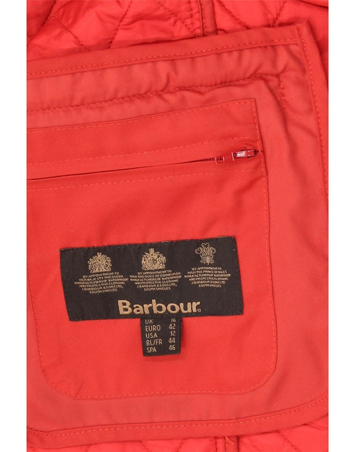 Barbour Damen Steppjacke UK 16 Large Rot Polyamid