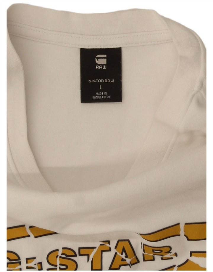 G-Star Herren T-Shirt mit Grafik, Größe L, Weiß