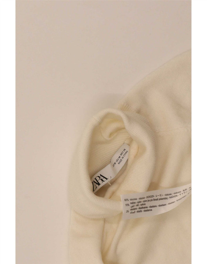 Kurzärmliger Rollkragenpullover von Zara für Damen, Gr. 12, Mittelweiß