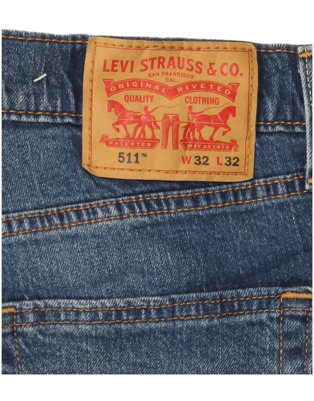 LEVI'S Herren 511 Slim Jeans W32 L32 Blaue Baumwolle