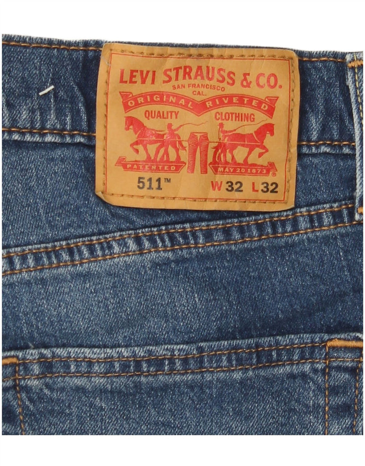 LEVI'S Herren 511 Slim Jeans W32 L32 Blaue Baumwolle