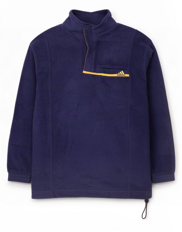 Adidas Herren-Fleecepullover mit Reißverschluss, UK 40/42, mittelmarineblaues Polyester