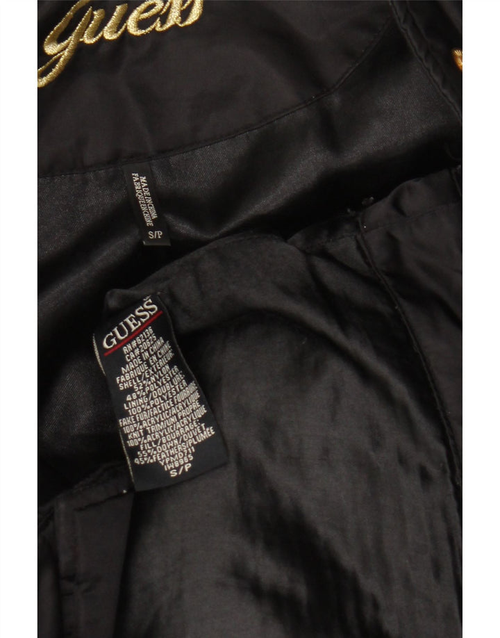 Guess Damen gepolsterter Mantel UK 10 Small Schwarz Nylon