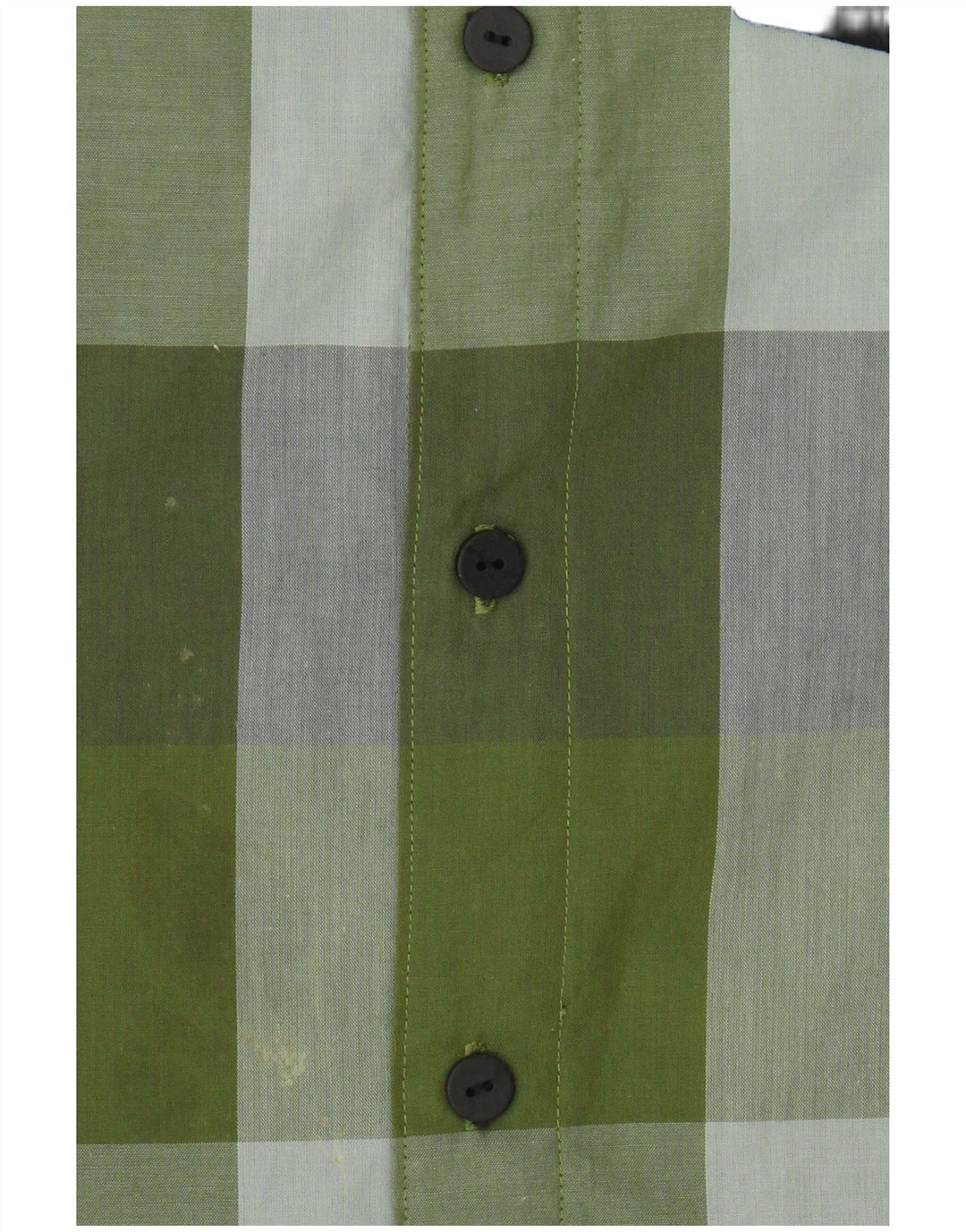 Adidas Herrenhemd UK 40/42 Mittelgrün kariertes Polyester