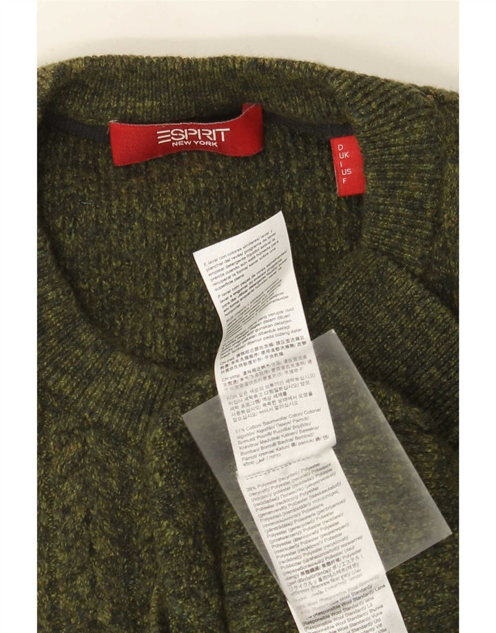Esprit Herren-Pullover mit Rundhalsausschnitt, mittlere Khaki-Baumwolle