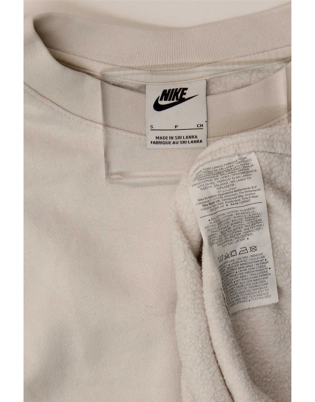 Nike Herren-Sweatshirt, Pullover, Größe S, weiße Baumwolle