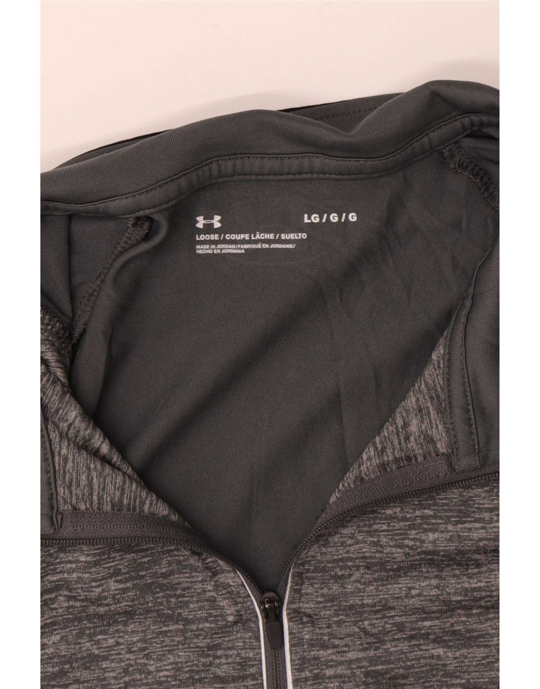 Under Armour Herren-Pullover-Trainingsanzugoberteil mit Reißverschluss, Größe L, Grau, Farbblock
