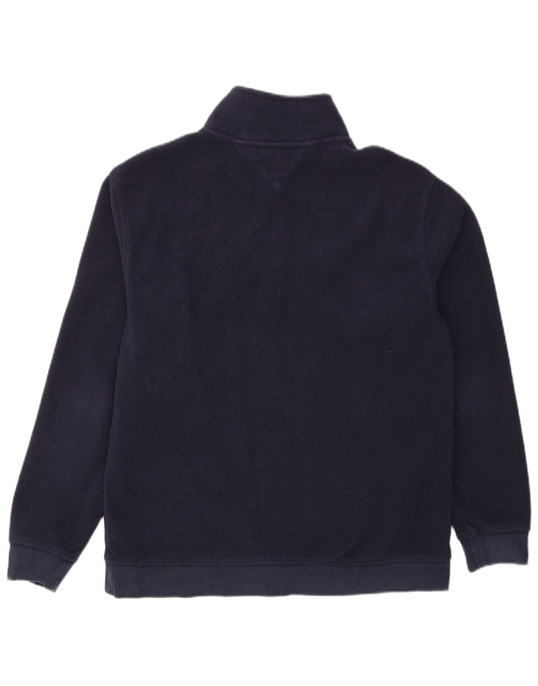 Tommy Hilfiger Herren-Fleecepullover mit Reißverschluss am Hals, groß, marineblaues Polyester