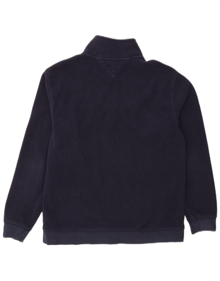 Tommy Hilfiger Herren-Fleecepullover mit Reißverschluss am Hals, groß, marineblaues Polyester