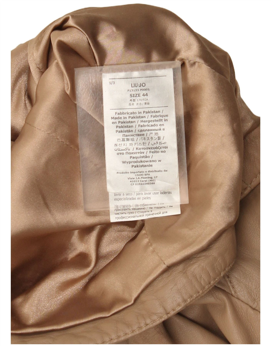 Liu Jo Damen Leder Bikerjacke IT 44 Mittelbeiges Leder