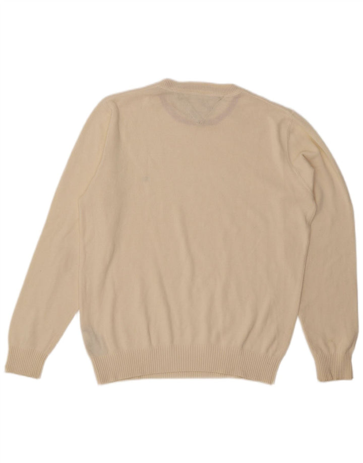 Tommy Hilfiger Herren-Pullover mit Rundhalsausschnitt, mittelbeige Baumwolle